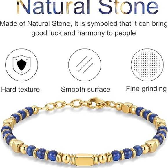 Navy Blue Trendy Beaded Boho Bracelet - Picture 4 of 5